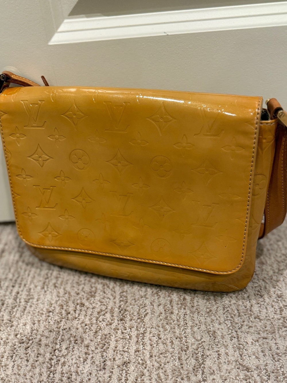Louis Vuitton Yellow Vernis Monogram Shoulder Bag